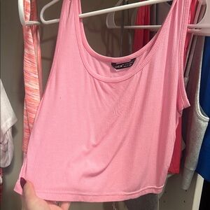 Shein Pink Ribbed Crop Top